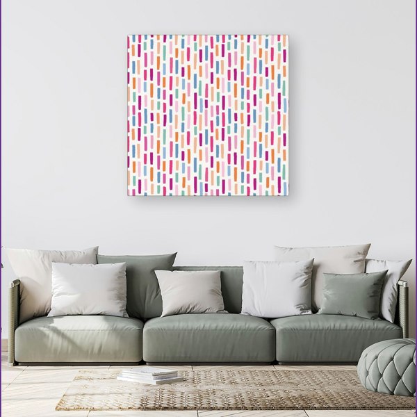 Warren Reed Vertical Abstract Brush Pattern Canvas