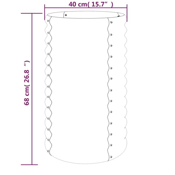 Berkfield Garden Planter Powder-coated Steel 40x40x68 cm Anthracite
