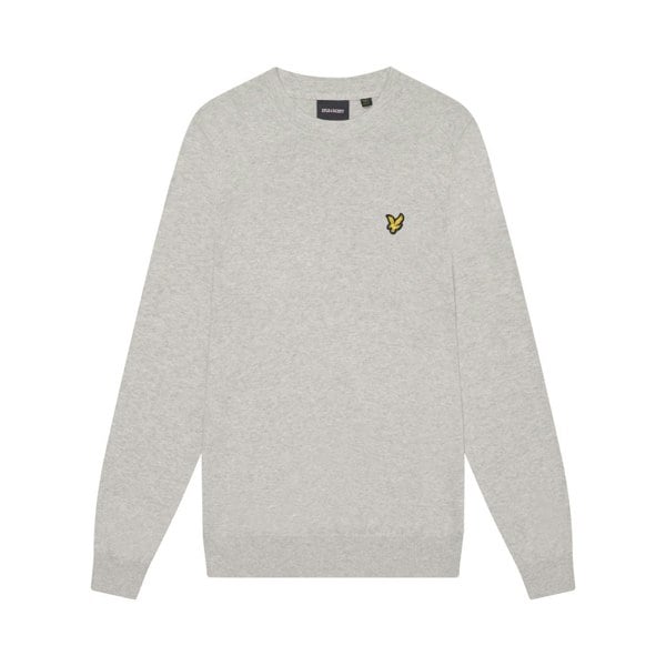 Lyle & Scott Mens Cotton Merino Crew Neck Jumper - Light Grey Marl