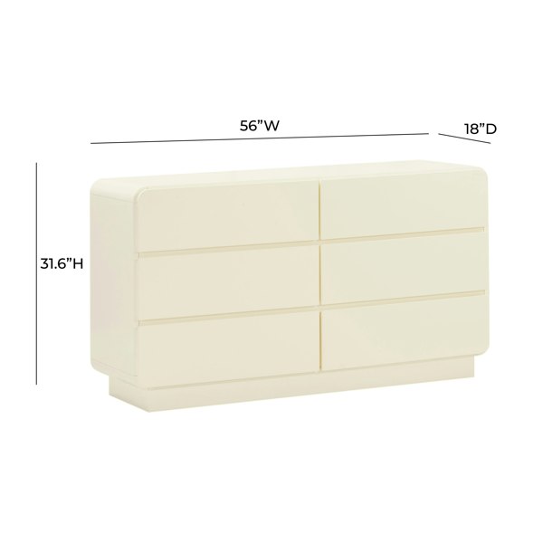 Furniture Edit Sagura Cream 6 Chest Of Drawer Dresser