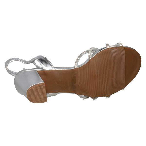 Anne Michelle Ladies Anne Michelle High Block Heel Diamante Knot Sandals F12051