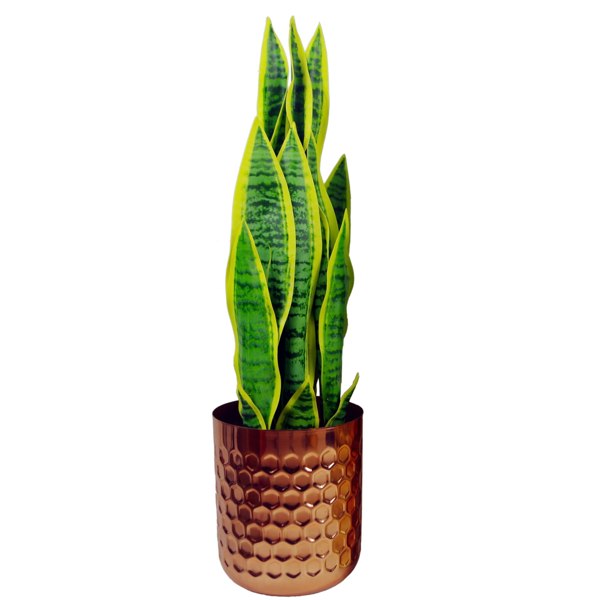 Leaf Honeycomb Metal Planter - Copper - 18cm x 15.5cm