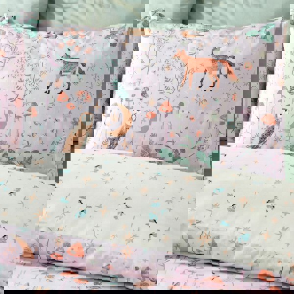 Catherine Lansfield Enchanted Twilight Animals Reversible Duvet Cover Set Lilac