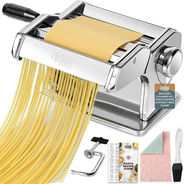 Fusion Food Care Pasta Maker Machine 3-in-1 430 Stainless Steel - for Spaghetti, Tagliatelle, Fettuccine, Lasagne Sheets Adjustable Spaghetti Maker