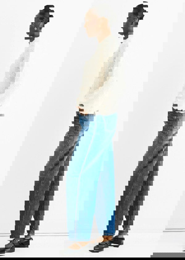 Gini London Cream Wool Mix Oversized Knit Jumper