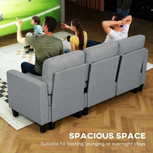 Wyld Haus Fima Light Grey Fabric Upholstered 3 Seater Sofa Bed With Storage