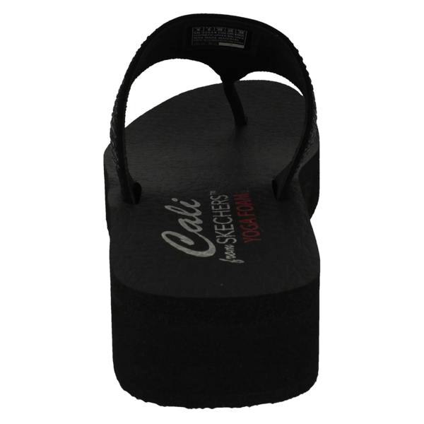 Skechers Ladies Skechers Toe Post Platform Wedge Sandals Stone Candy 31614