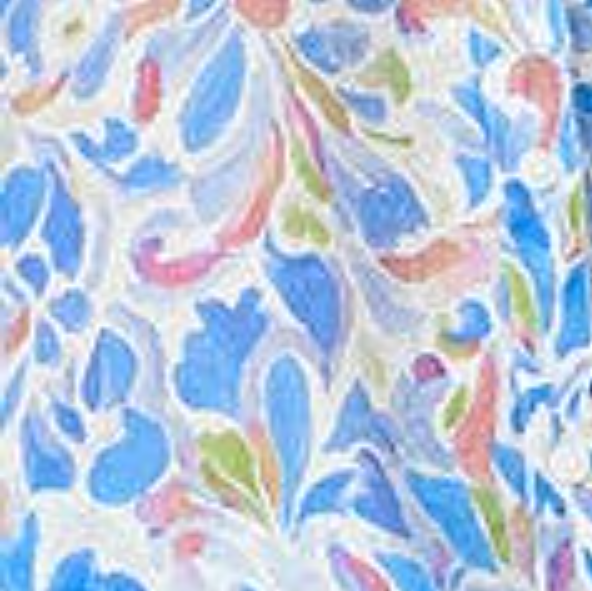 Izabel London Printed 1/2 Puff Sleeve Curve Hem Blouse