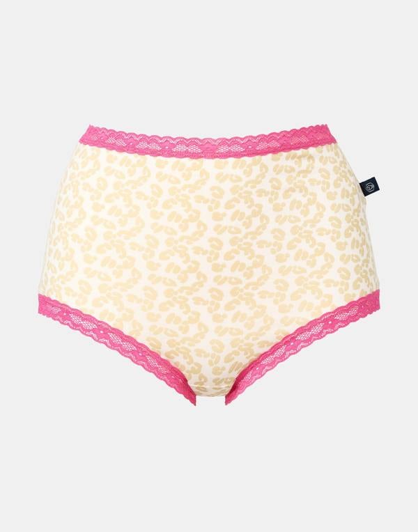 British Boxers Multipack! 4 Pairs of Women's Bamboo Lace Full Briefs – Leopard Rose