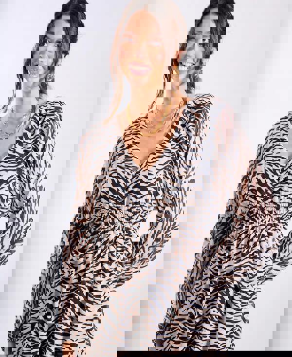 Mono Animal Chiffon Midi Dress