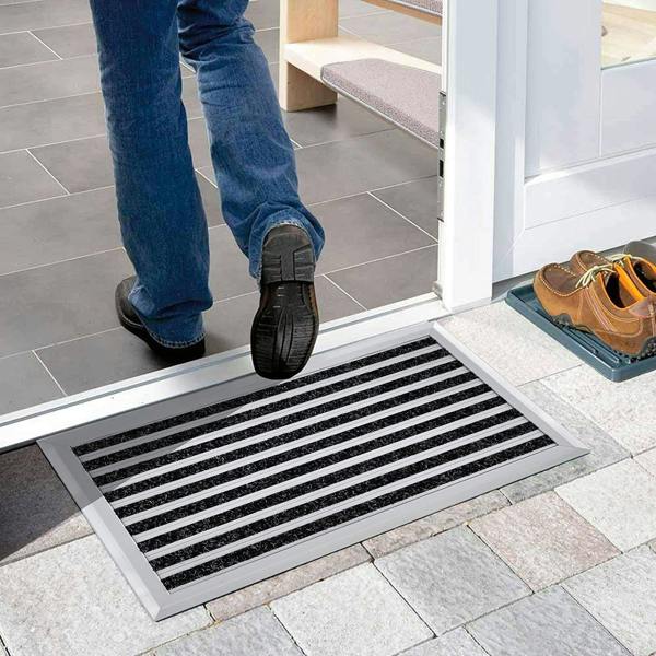 Nicoman Aluminium Door Mat with Carpet, Brushes, Slats or Both, Dirt Trapper Mats
