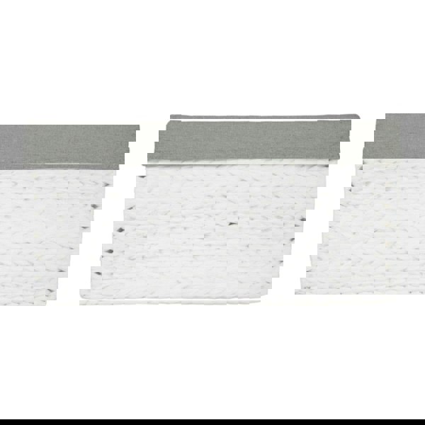 White Paper Rope Rectangular Storage Basket with Grey Cotton Lining