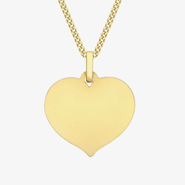 T. H. Baker 9ct Yellow Gold Polished Heart Necklace 1.68.5311