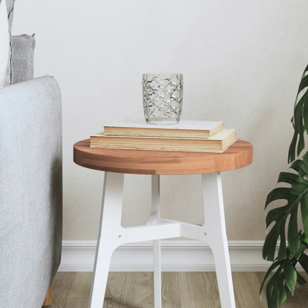 Berkfield Table Top �_�”�_30x2.5 cm Round Solid Wood Beech