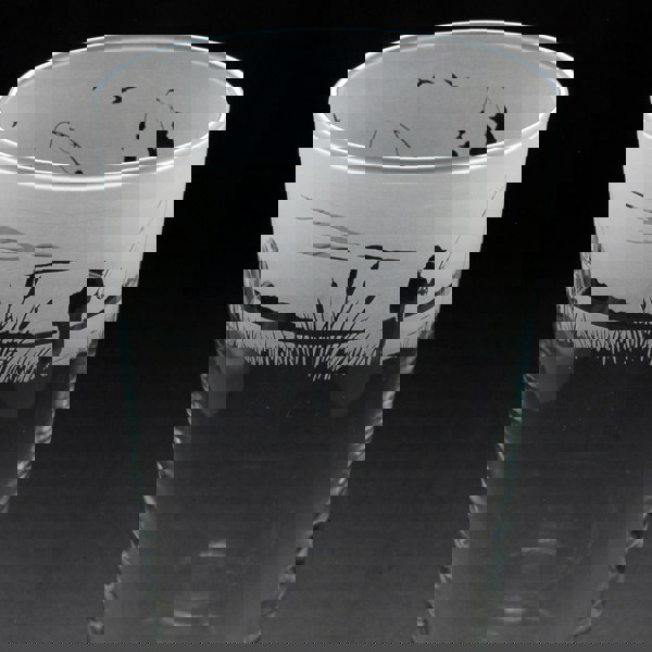 Glyptic Glass Art Fishing Pint Glass - Hand Etched/Engraved Gift