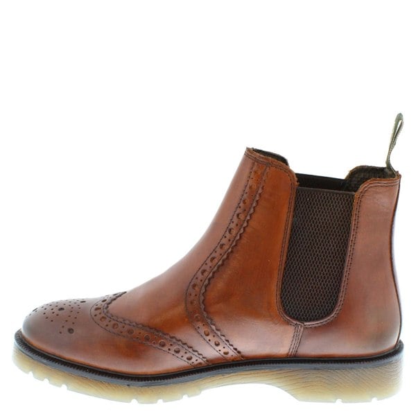 Frank James Warkton Leather Pull On Mens Brogue Chelsea Boots