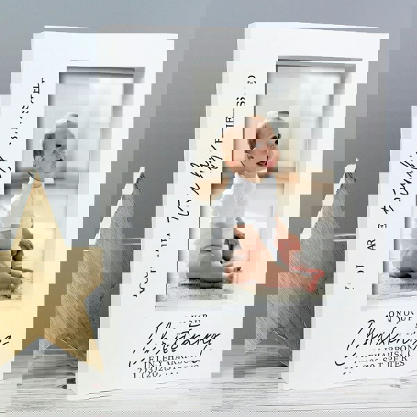 Personalised Memento Company Personalised 'Truly Blessed' Christening 5x7 Box Photo Frame