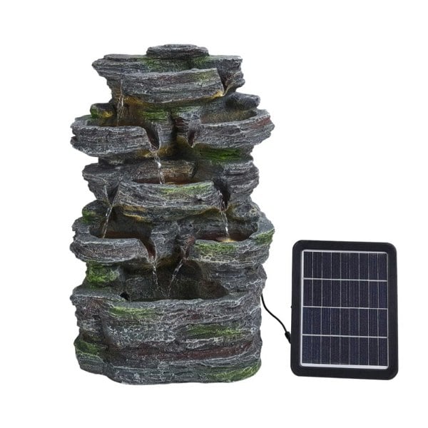 Faux Rock Garden Fountain with Lights Fountains Living and Home