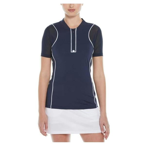 Original Penguin Womens/Ladies Contrast Trim Regular Golf Polo Shirt - Black Iris - 