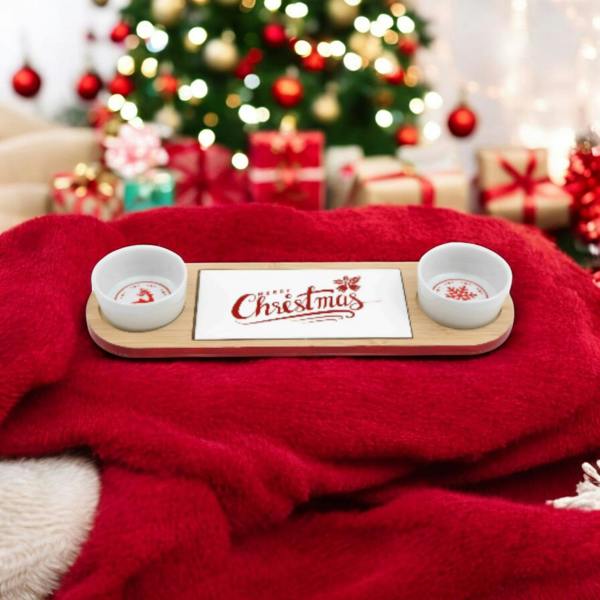 Sil Christmas Gift Snack Tray 40cm w/ Serving bowls