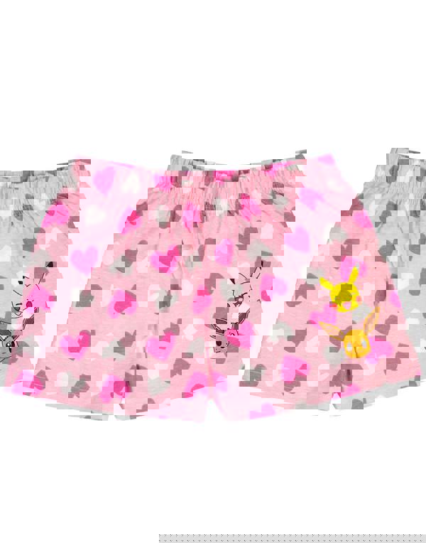 Pokemon Unisex Kids White Pikachu, Eeevee Short Sleeve Short Leg Pyjama Set