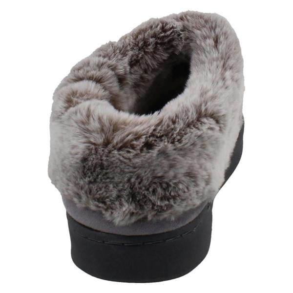 Clarks Ladies Clarks Warm Lined Slippers With Faux Fur Evelyn Mule