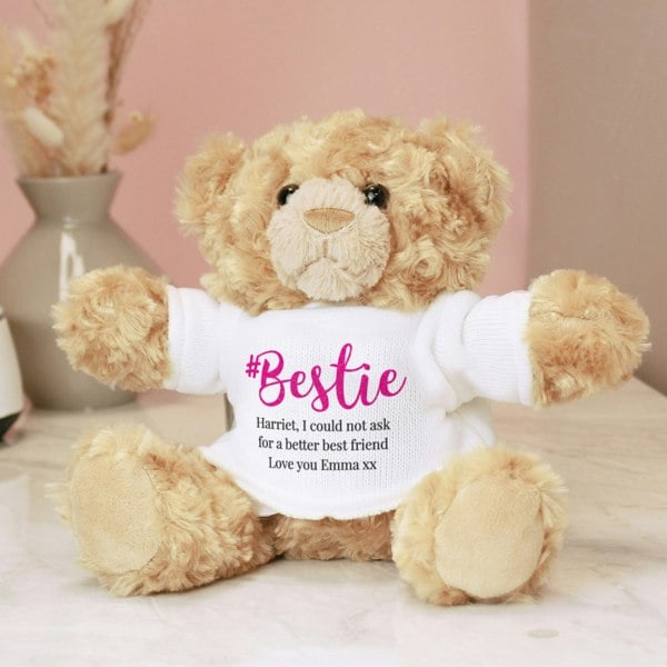 Personalised Memento Company Personalised #Bestie Teddy Bear