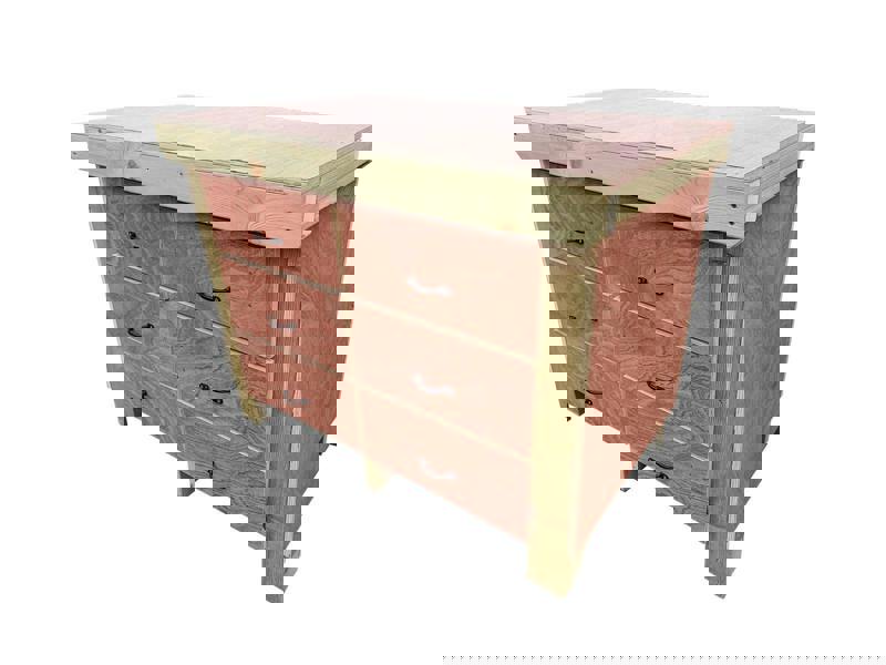 Wooden eucalyptus Top Workbench – Sturdy Tool Cabinet with Multiple Drawers for Organized Storage, Ideal for Dry Indoor Spaces Such as Garages, Workshops, and Studios