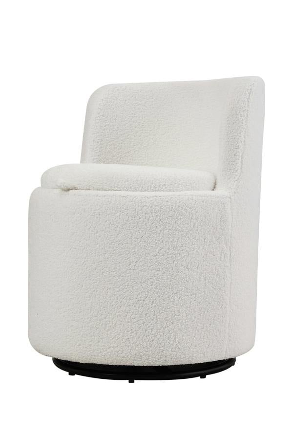 Living and Home 360° Upholstered Sherpa Swivel Chair with Storage