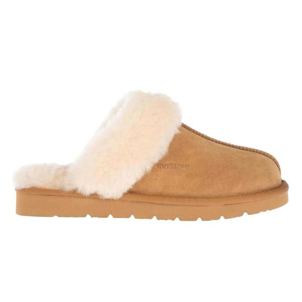 EverAu Womens/Ladies Raven Cow Suede Slippers - Chestnut - 