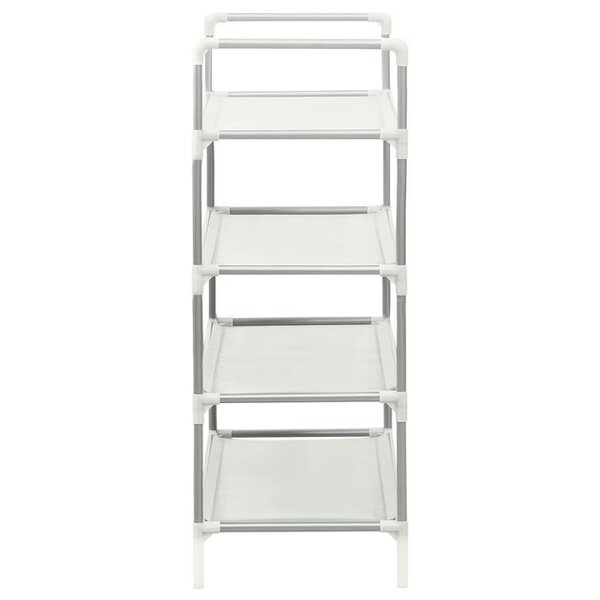 Berkfield Shoe Rack with 4 Shelves Metal and Non-woven Fabric Silver