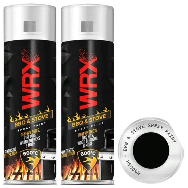 WRX 2X WRX Matt Black High Temperatures Bbq & Stove Spray Paint 400ml