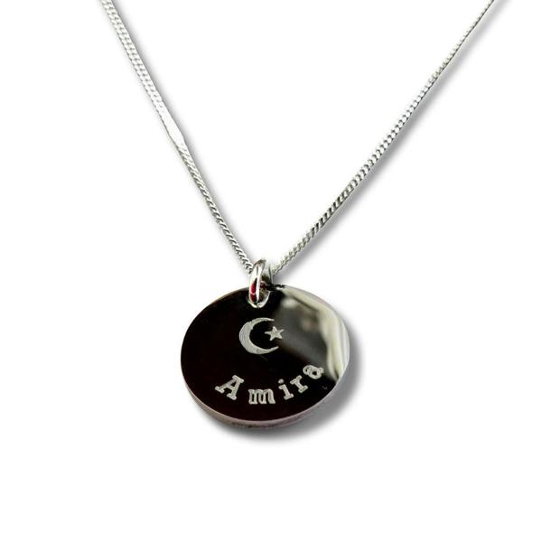 Aye Do Gifts Personalised Eid Engraved Silver Necklace