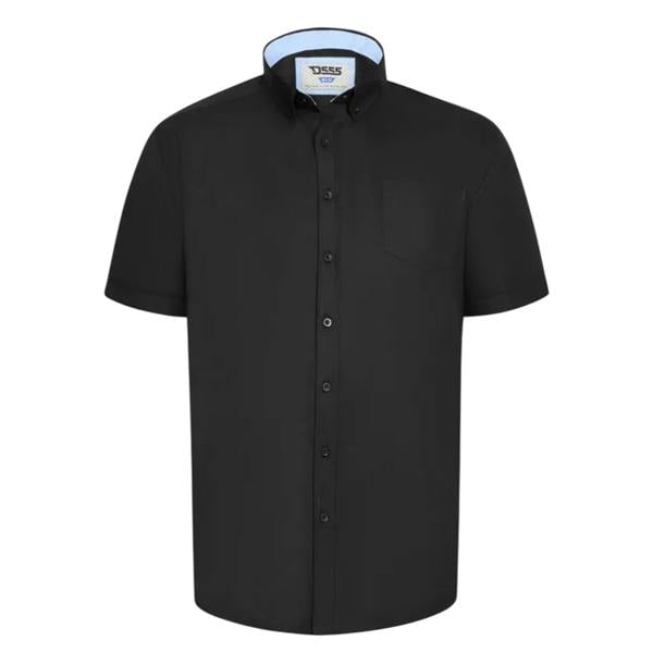 Duke Mens James D555 Oxford Kingsize Tall Shirt - Black