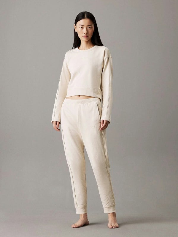 Calvin Klein TONAL LOGO LOUNGE Womens Joggers Sandshell