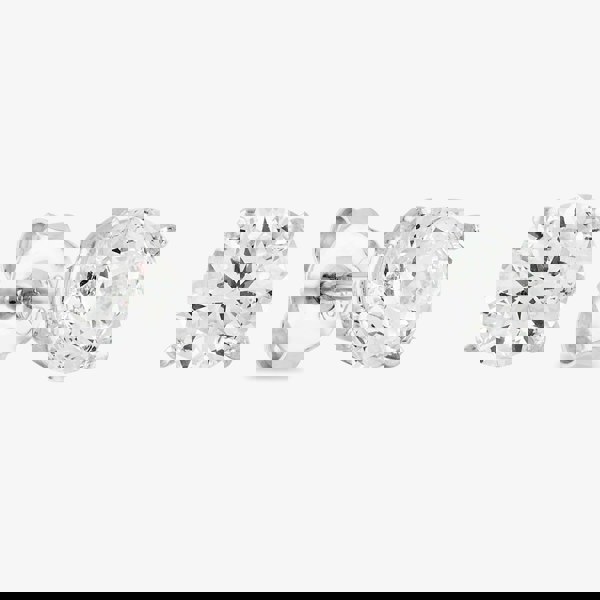 Starbright Silver 6mm Four Claw Cubic Zirconia Stud Earrings E2768(6M) 3A