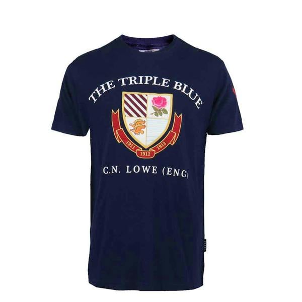 Classic-England-Rugby-T-Shirt-Triple-Blue-Navy-front