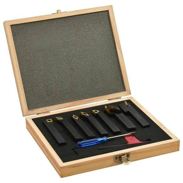 Berkfield 12 Pieces Indexable Turning Tool Set 12x12 mm 80 mm