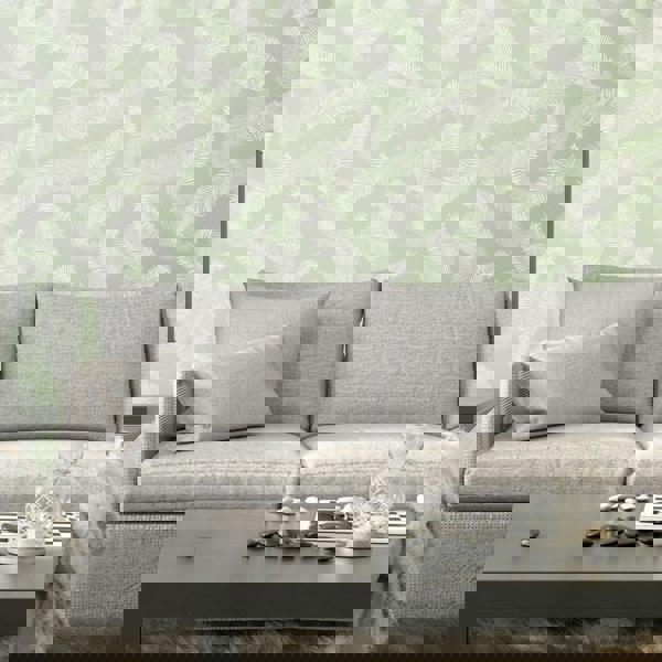 Hoopla Walls Feathers - Sage Green 10m Wallpaper