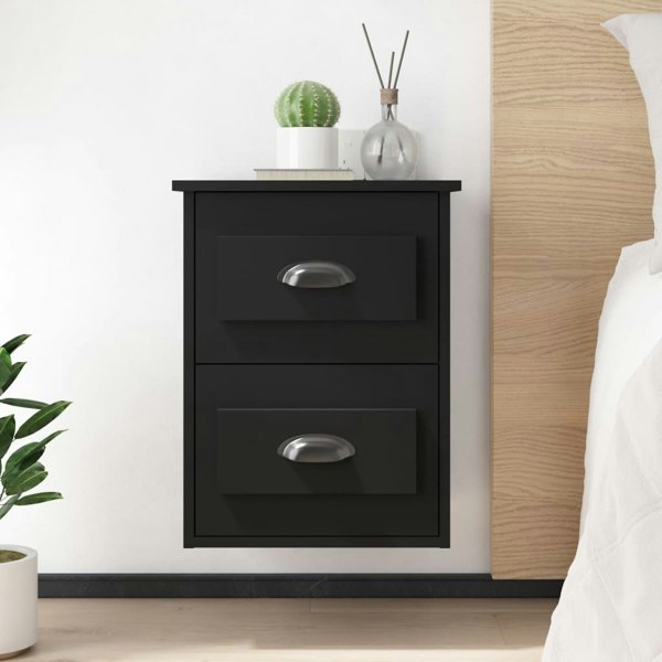Berkfield Wall-mounted Bedside Cabinets 2 pcs Black 41.5x36x53cm
