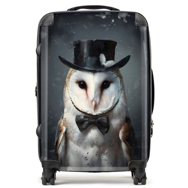 Warren Reed Owl In A Top Hat Suitcase