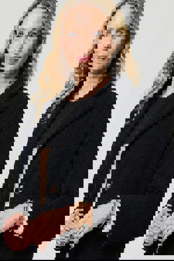 Black | Soft Texture Pocket Detail Blazer Jacket
