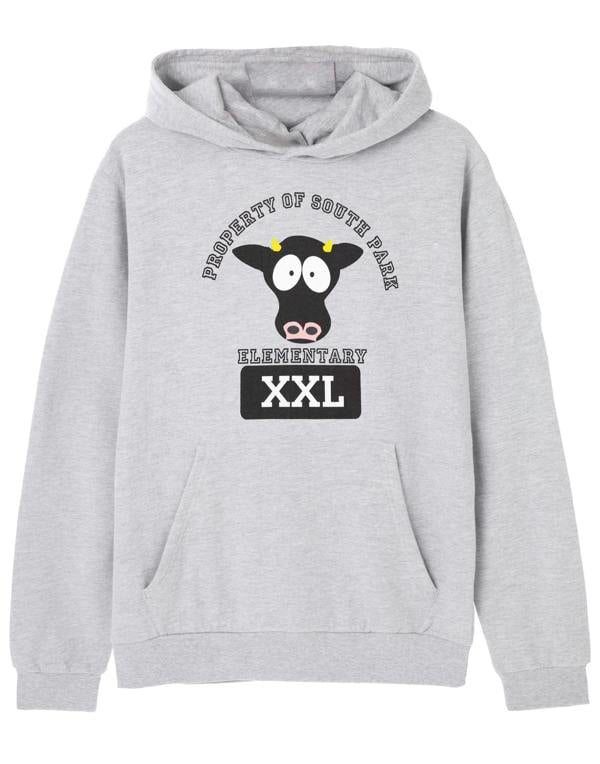 South Park Mens Grey Cow Hoodie