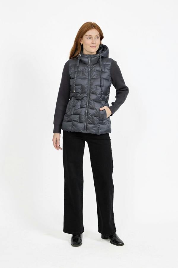 Mudflower Padded Hooded Jacket with Ribbed Sleeves