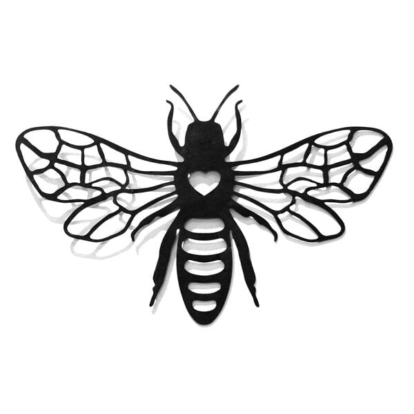 EDH Door Hardware Black Metal Honey Bee Silhouette Wall Art – 24 x 38 CM | Decorative Bee Wall Hanging for Indoor & Outdoor