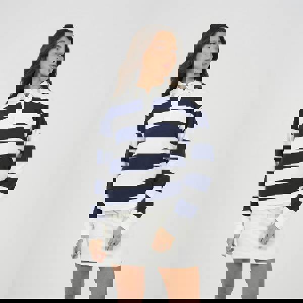 Brave Soul Navy Striped Ruby Top - Navy Image 1