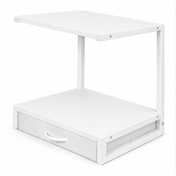 Levede Printer Stand With Drawer 2 Tier Desktop Storage Shelf Office Table Steel
