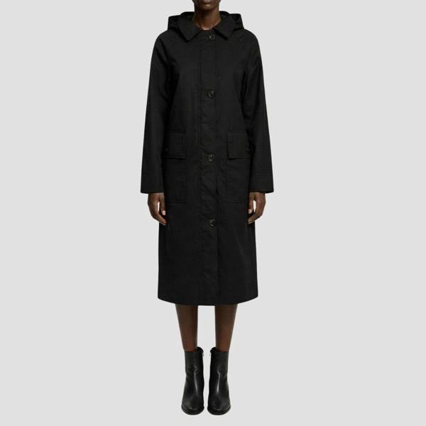 Elle Waxed Cotton Long Coat