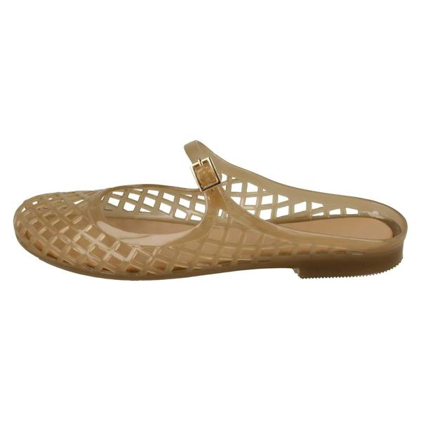 Spot On Ladies Spot On Flat Jelly Mesh Mule Sandals F00503