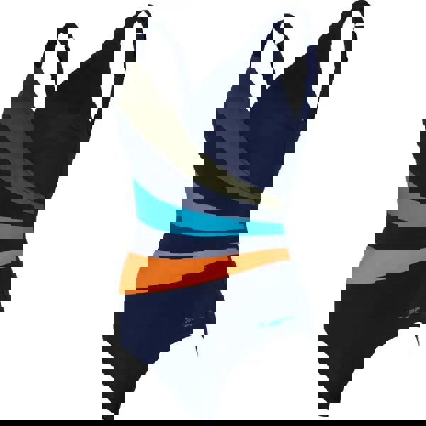 Zoggs Mandira Wrap Panel Classicback Swimsuit - Navy/Multi